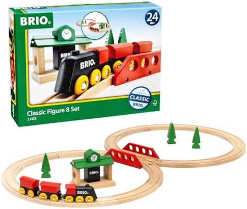 BRIO Classic Figure 8 Set - 22-Piece FSC-Certified Wood Train Set & Accessories - Includes Train,... | Amazon (US)
