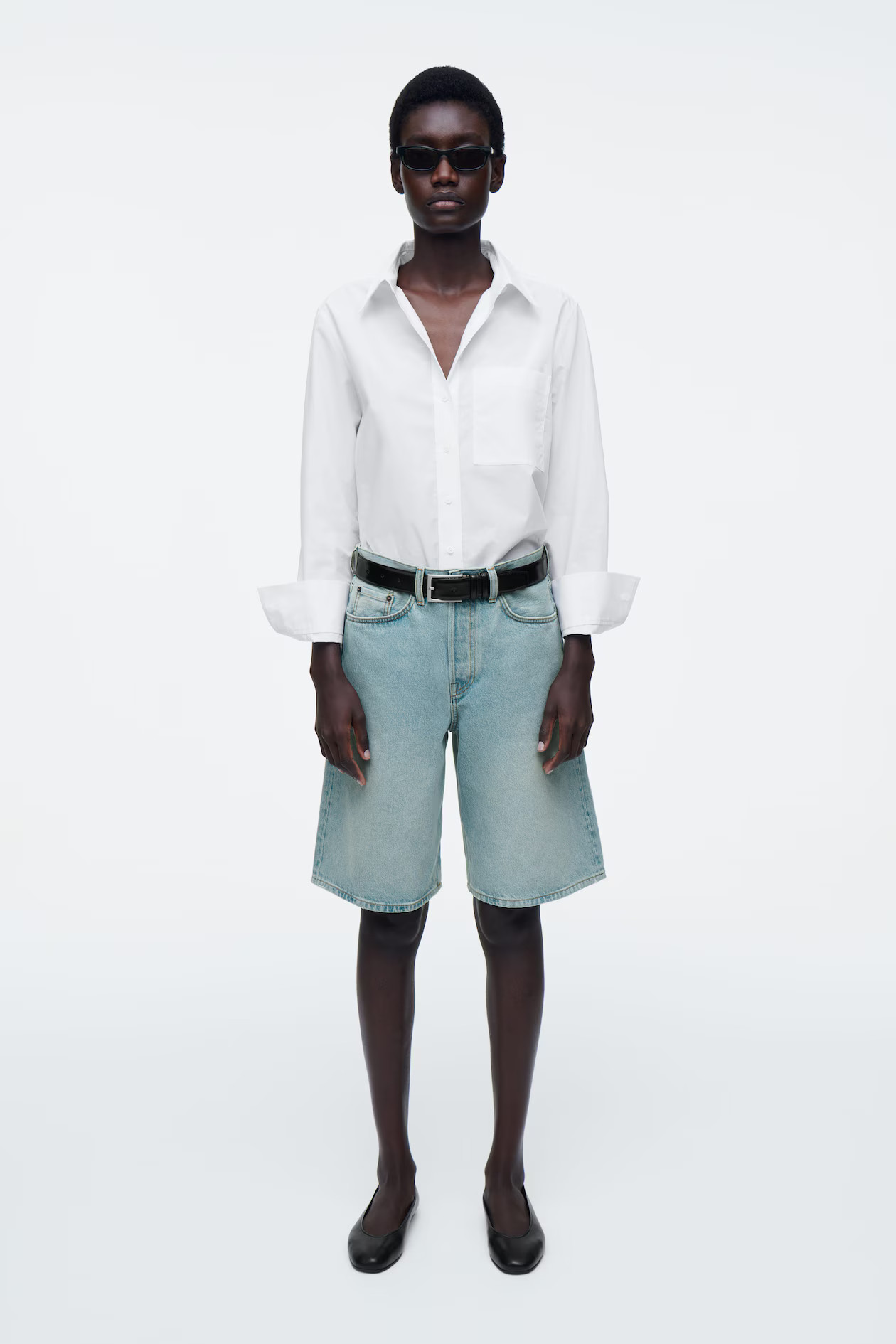 LONGLINE DENIM SHORTS - LIGHT BLUE | COS | COS (US)