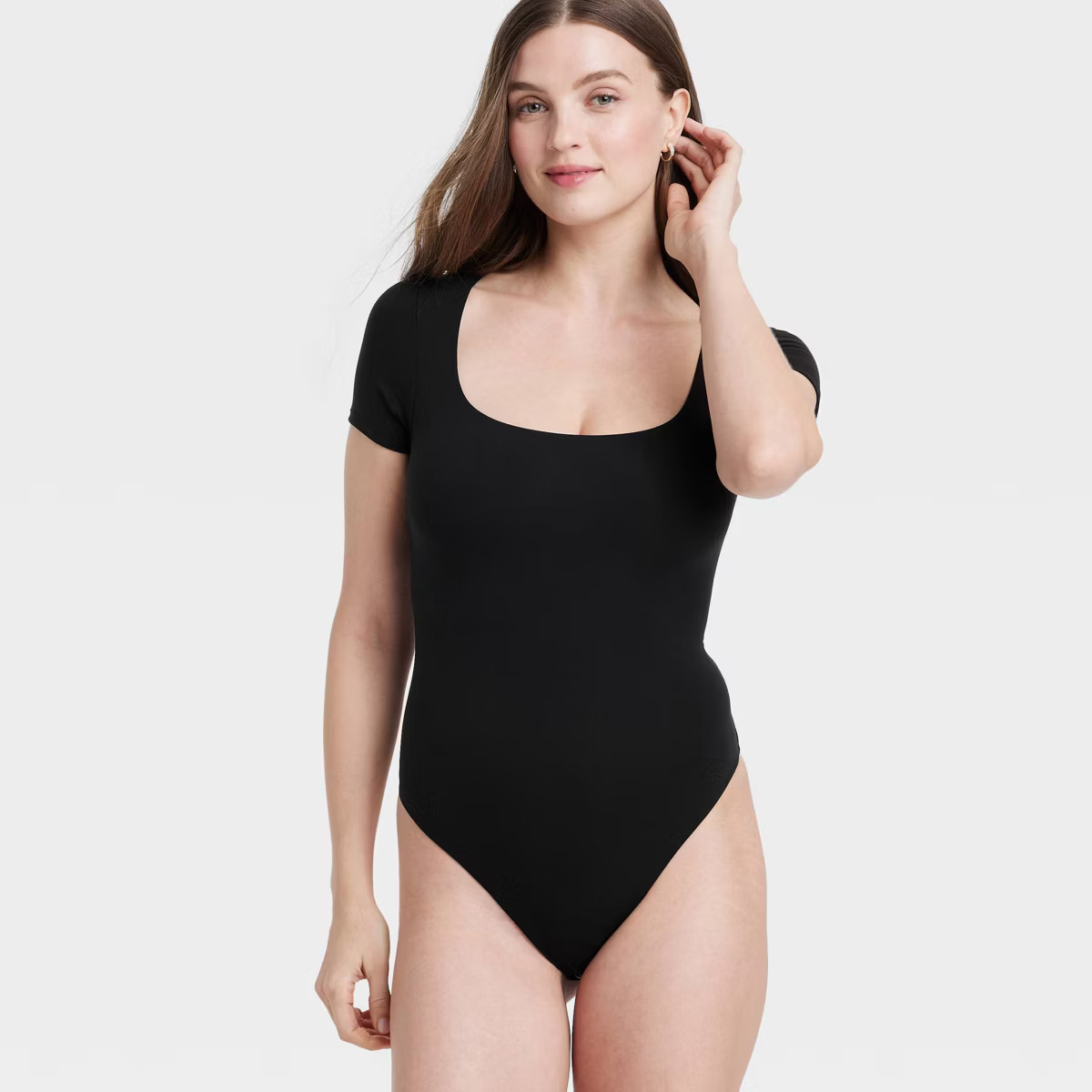 Women's Luxe Stretch Square Neck Thong Bodysuit - Auden™ | Target