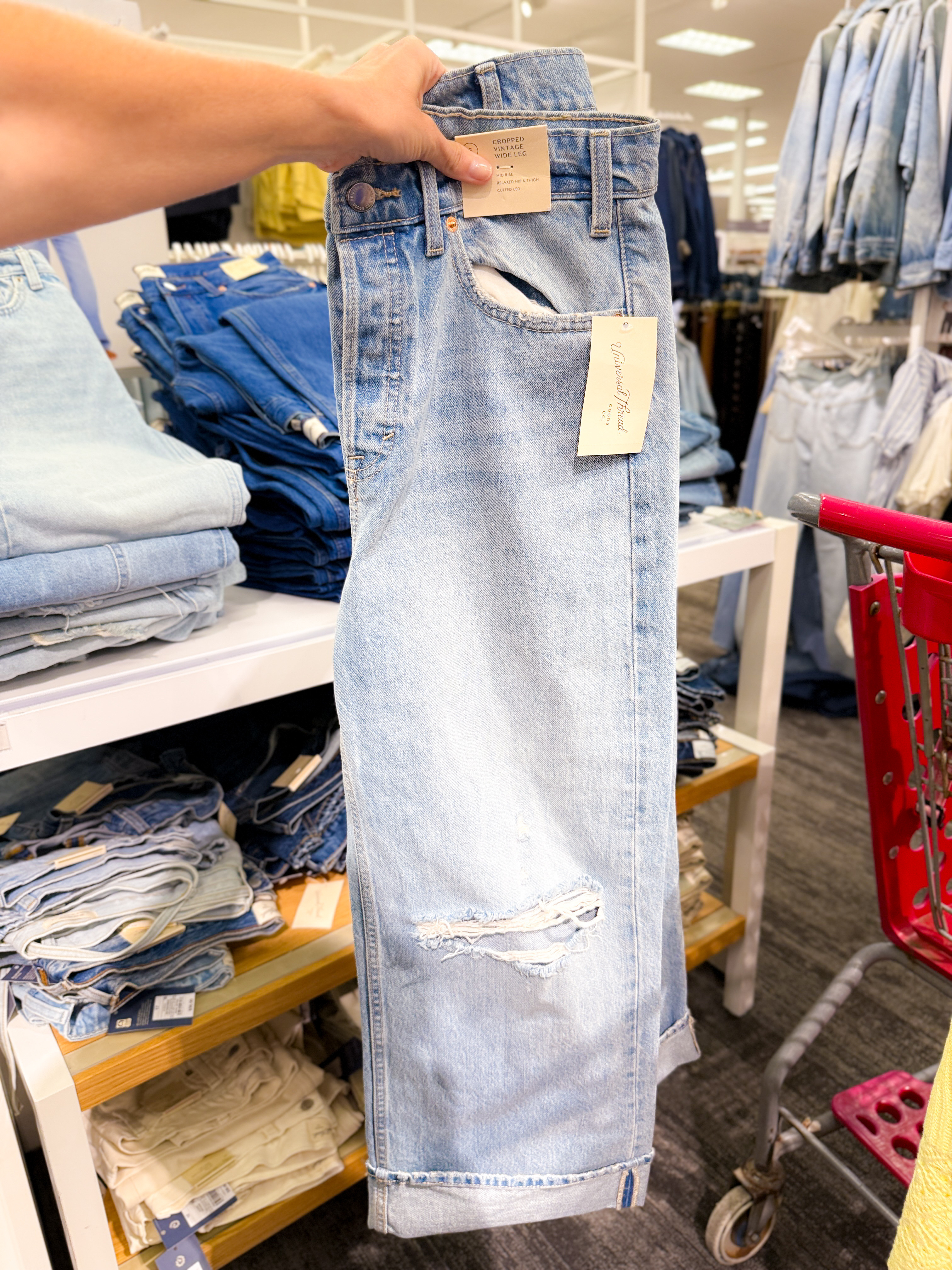 High-Rise Cropped Vintage Wide Leg Jeans at Targett