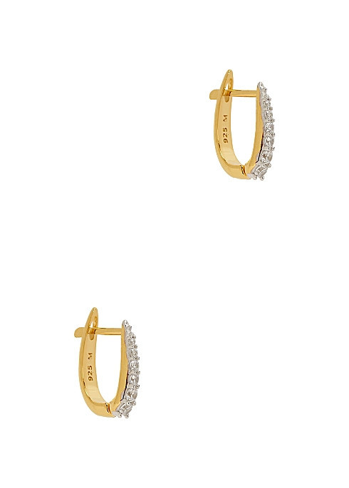 Crystal-embellished 18kt gold vermeil hoop earrings | Harvey Nichols (Global)