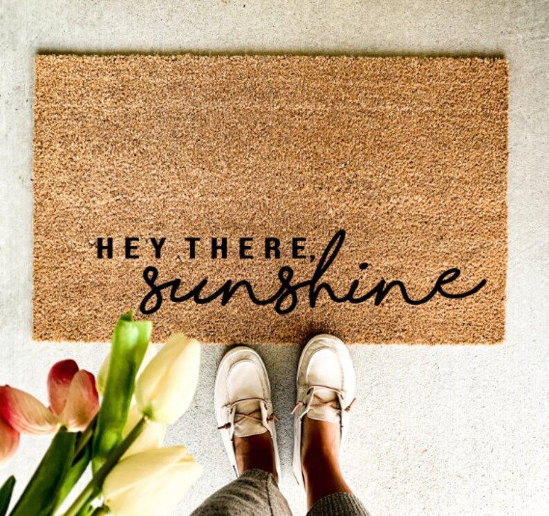 Hey There Sunshine Welcome Mat Doormat Entryway Rug Spring | Etsy | Etsy (US)