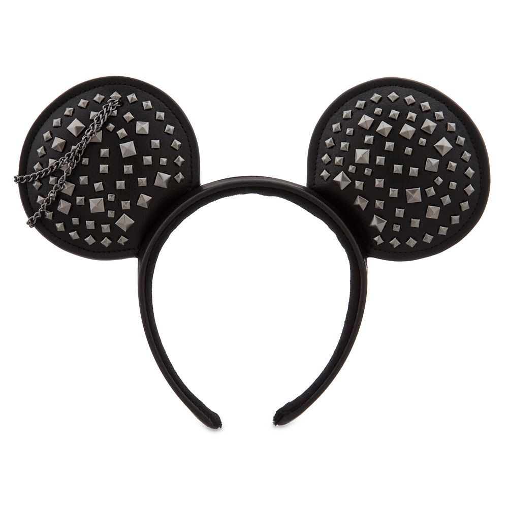 Minnie Mouse Faux Leather Ear Headband with Studs – Black | Disney Store