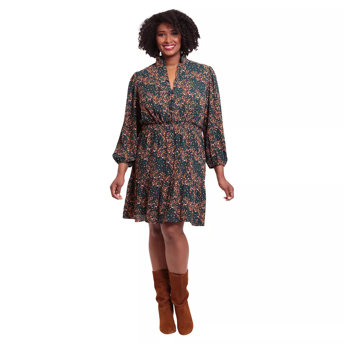 Plus Size London Times Smocked Waist Tiered Dress | Kohl's