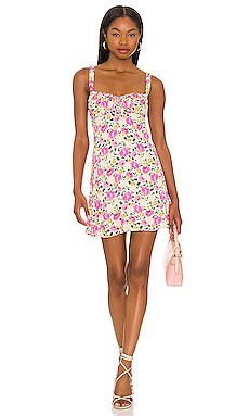 For Love & Lemons June Mini Dress in Pink from Revolve.com | Revolve Clothing (Global)