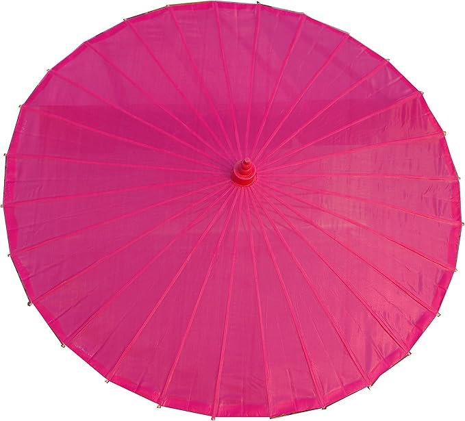 Plain Bamboo Cloth Parasol Umbrella Great for Wedding Party Favor (Hot Pink) | Amazon (US)