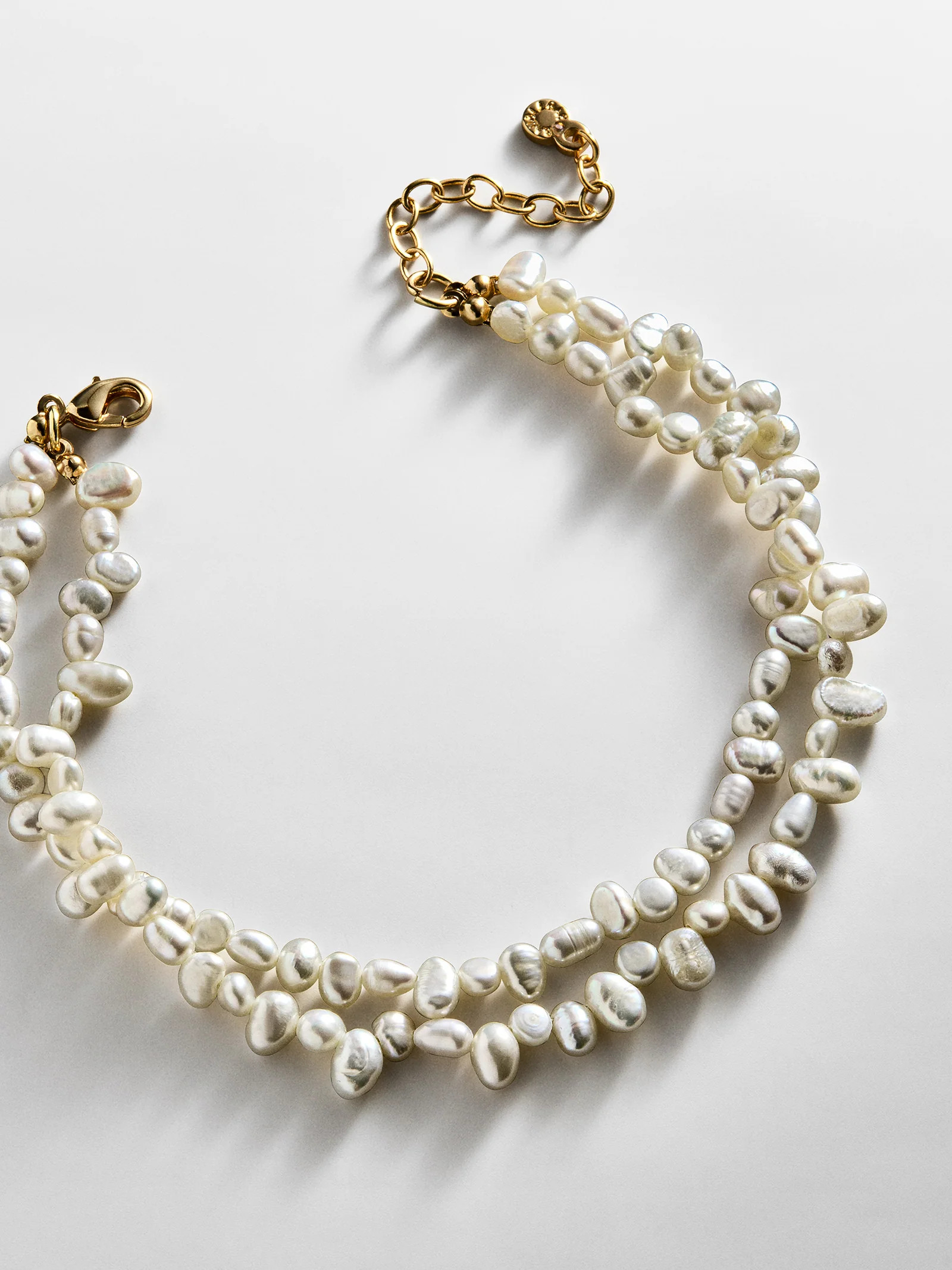 Teagan Pearl Layered Anklet  - White | BaubleBar