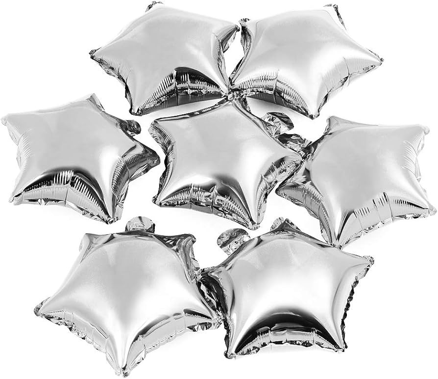 Star-shaped Balloon,10" Silver Foil Balloon Mylar Balloon,Pack of 50 | Amazon (US)