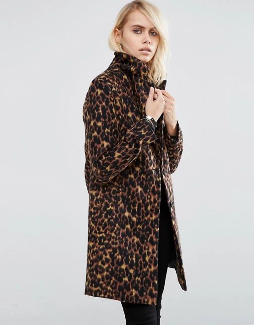 ASOS Slim Coat In Leopard Print | ASOS US