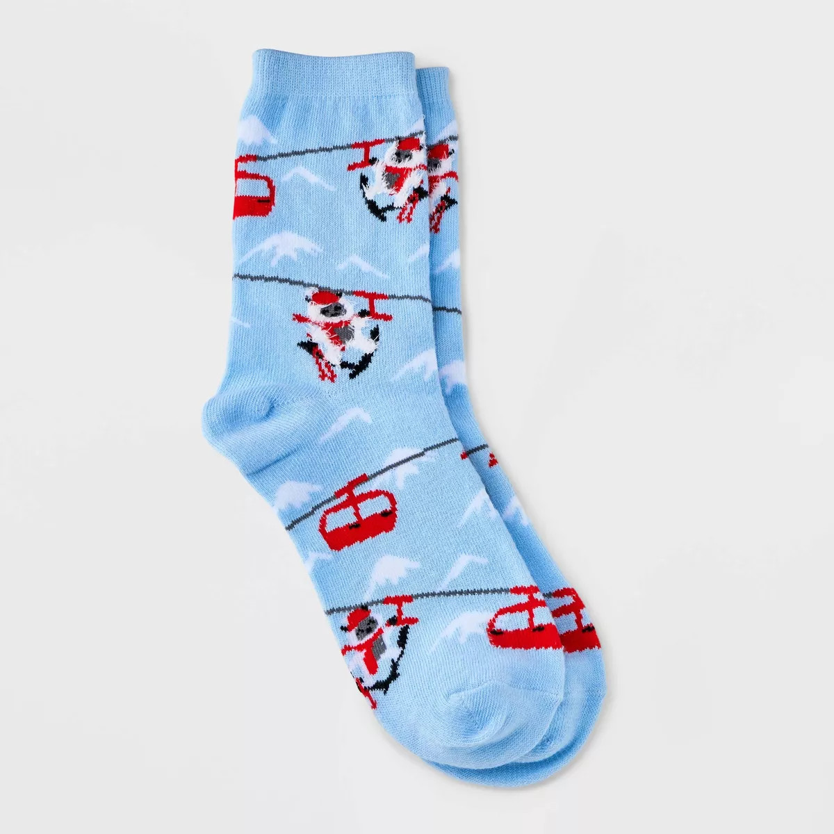 Women's Yeti Ski Holiday Crew Socks - Wondershop™ Blue/White 4-10 | Target