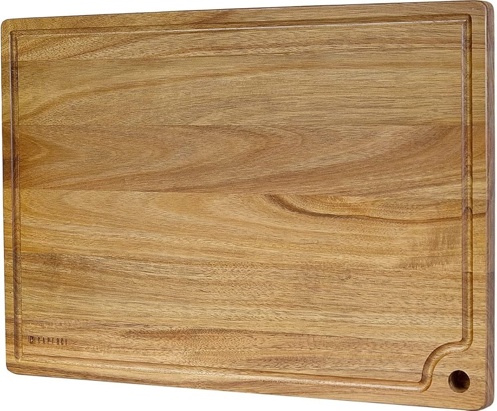 Extra Large Acacia Wood Cutting Board 20 x 14 Inch - Caperci Better Kitchen Chopping Board with J... | Amazon (US)
