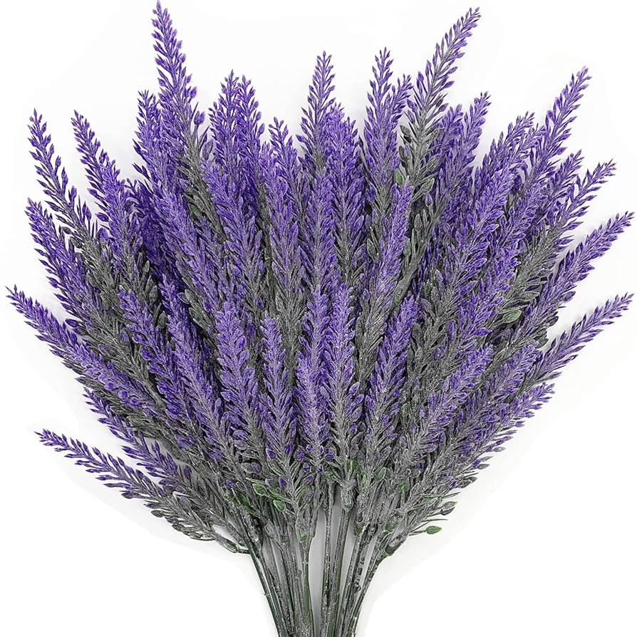 CATTREE Artificial Lavender Flowers, Fake Plastic Flocked Plants for Indoor Outdoor Home Office A... | Amazon (US)