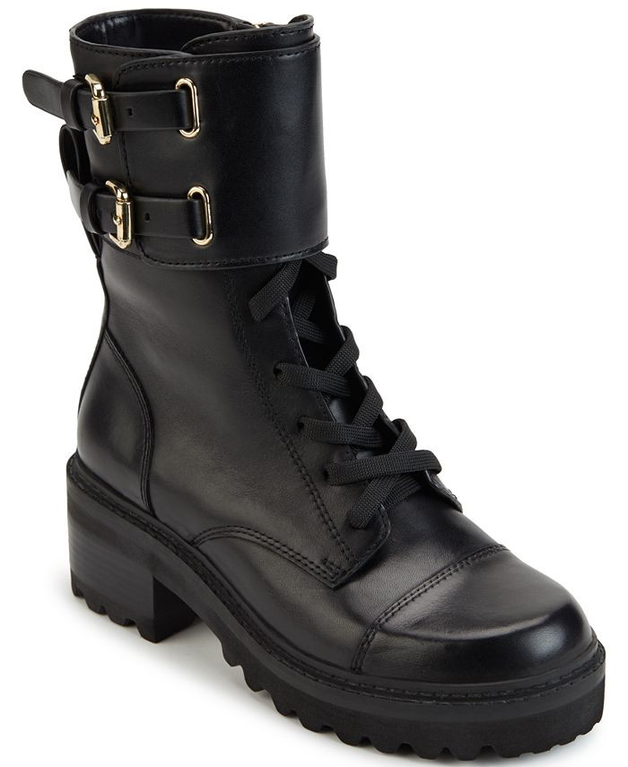 DKNY Women's Bart Lace-Up Buckled Lug Sole Booties & Reviews - Booties - Shoes - Macy's | Macys (US)