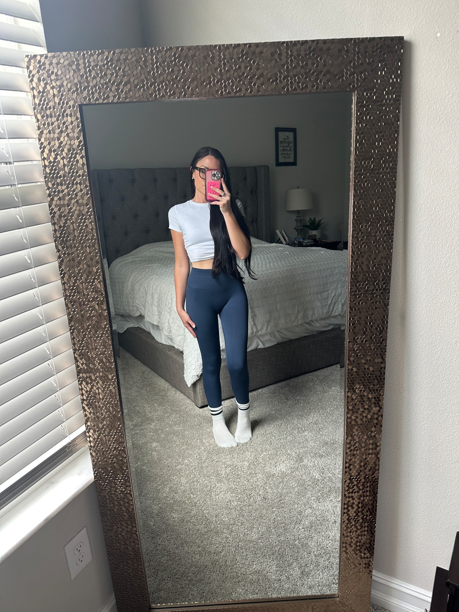 These halara leggings have a chokehold on me ! The obsession is real lol!! Some colors might be sold out so make sure you check the other colors/lengths out too. These leggings suck you right in and lift your butt up! Super flattering ❤️ wearing a small 

Also linking my cropped white tee and my new Amazon cotton crew socks !! 

#LTKFindsUnder50 #LTKActive #LTKStyleTip