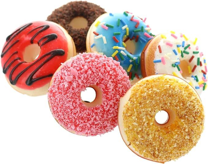 GiftExpress 6 pcs Realistic Artificial Toy Donuts, Scented Fake Donuts, Assorted Realistic Doughn... | Amazon (US)