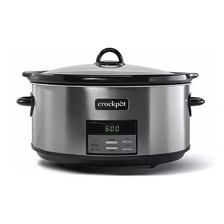 Crock Pot 8-Quart Black Stainless Programmable Slow Cooker, One Size, Black | JCPenney