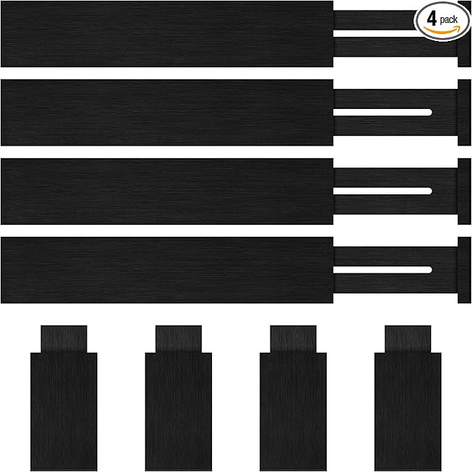 4 Pack Bamboo Drawer Dividers Organizer with Inserts 2.6'' High, Expandable from 12.5-21.7", Adju... | Amazon (US)