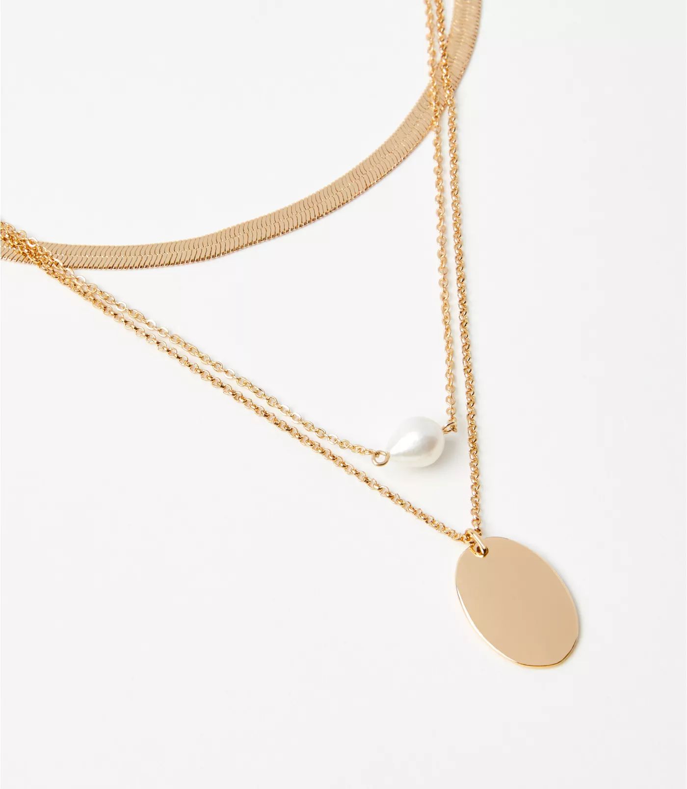 Pearlized Layered Necklace | LOFT