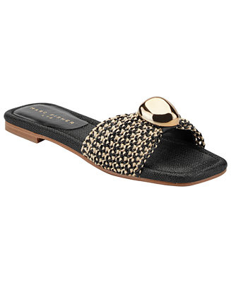 Marc Fisher LTD Women's Nalena Ornamented Woven Flat Sandals - Macy's | Macy's