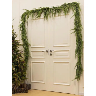 9FT Artificial Cliff Cedar Garlands, Real Touch Winter Norfolk Pine Garland, Green Artificial Greenery Garland For Table, Mantle, Wall, Indoor, Outdoo | Wayfair North America