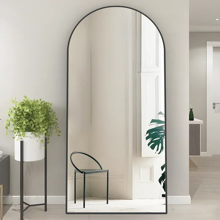 CONGUILIAO Arched Mirror Full Length Arch Mirror 65 x24 Floor Mirror Black Mirror Body Mirror | Walmart (US)
