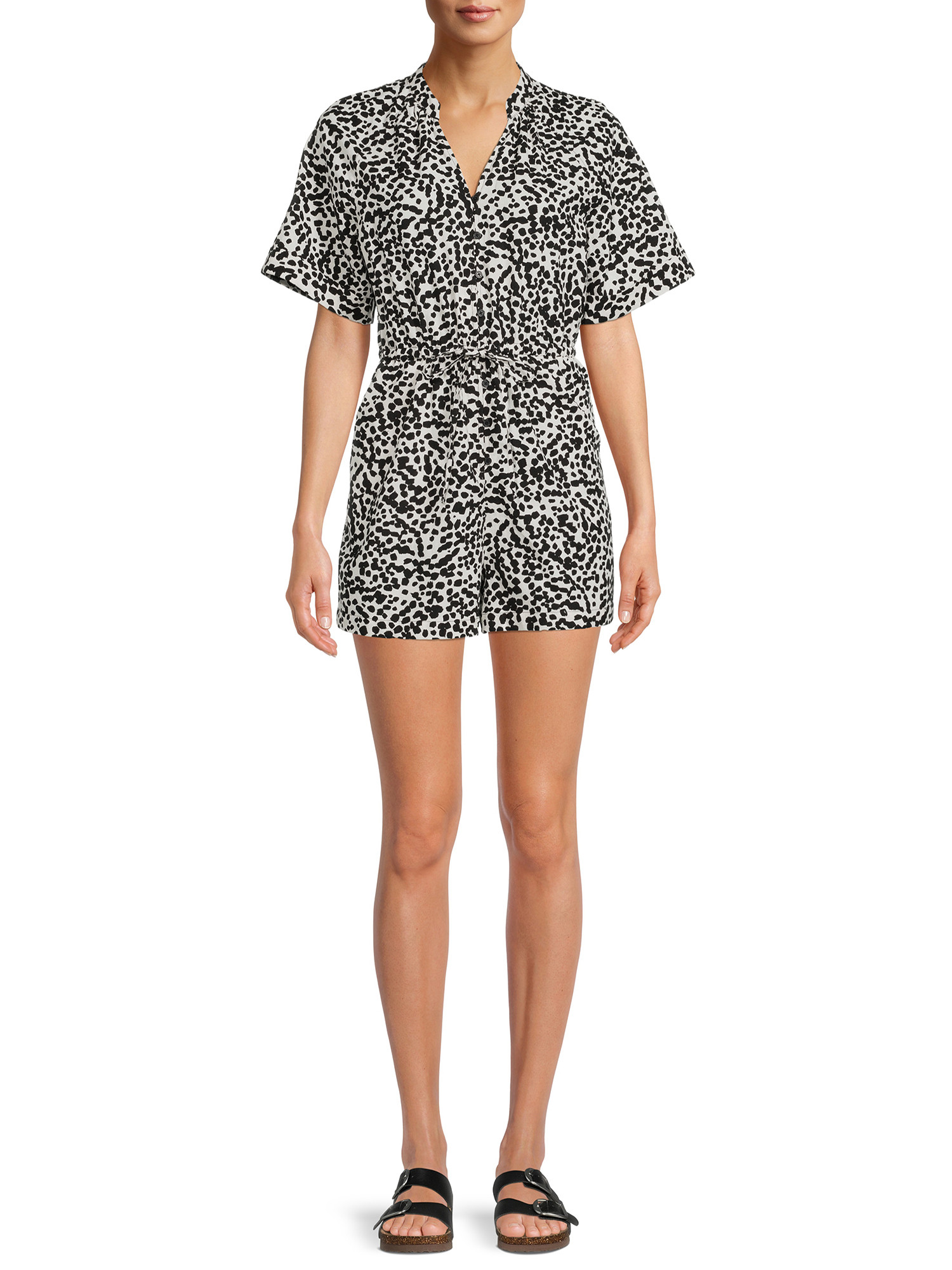The Get Women's Button Front Romper | Walmart (US)