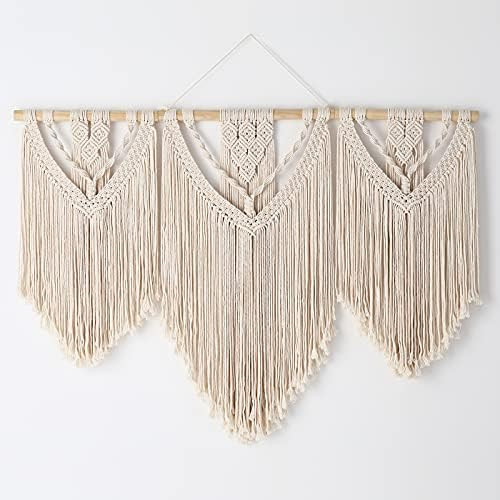 Mokof Large Macrame Wall Hanging Wide Boho Macrame Wall Decor Art, 43"x32" | Amazon (US)