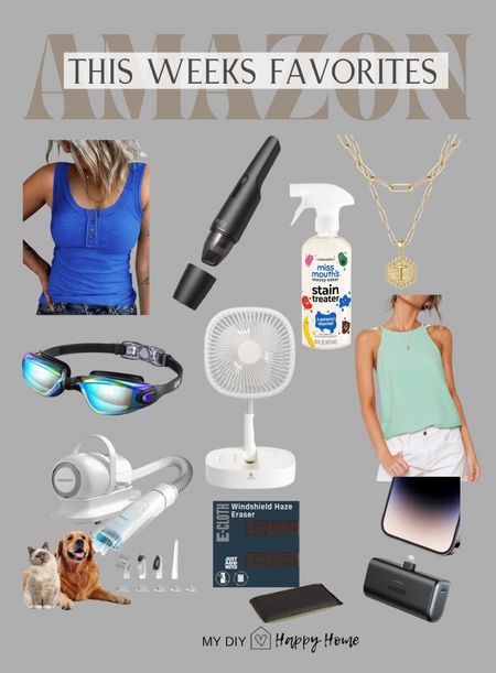 This weeks most loved from Amazon: (several of these are on sale too!)

•Henley tank
•flowy Racerback tank (on sale)
•hand vacuum (on sale)
•best laundry stain treater
•goggles (on sale)
•portable, fold away fan (on sale)
•pet grooming vacuum (on sale)
•windshield haze cleaner 
•compact phone charger 
•double layer gold tone necklace 


#LTKSaleAlert #LTKHome #LTKSeasonal