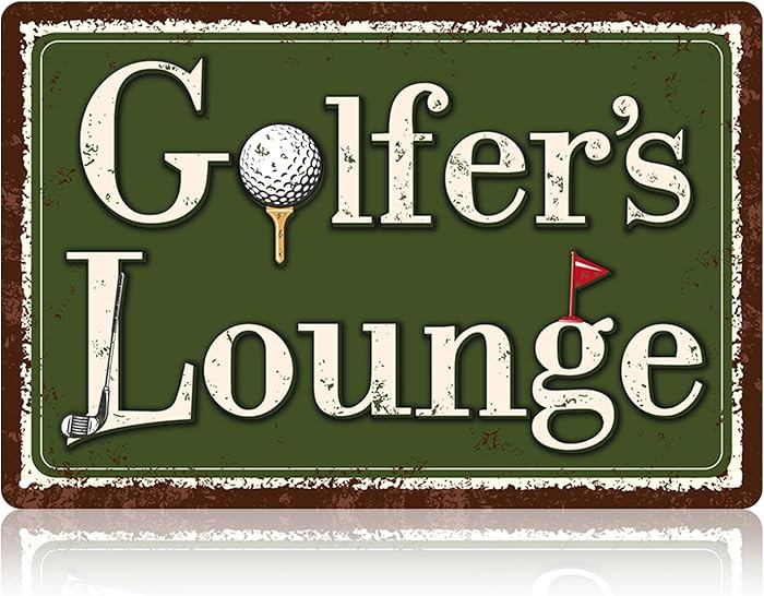 Golfers Lounge Metal Sign, 30x20cm/12x8in Tinplate Vintage Golf Lounge Wall Art Decor Accessories... | Amazon (US)