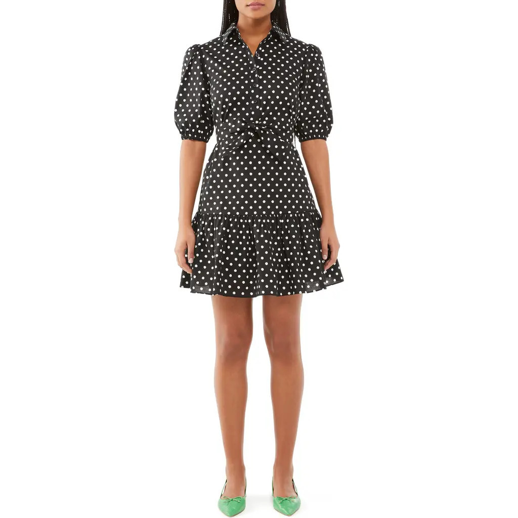Kate Spade New York harmony dot shirtdress in Black at Nordstrom, Size Medium | Nordstrom
