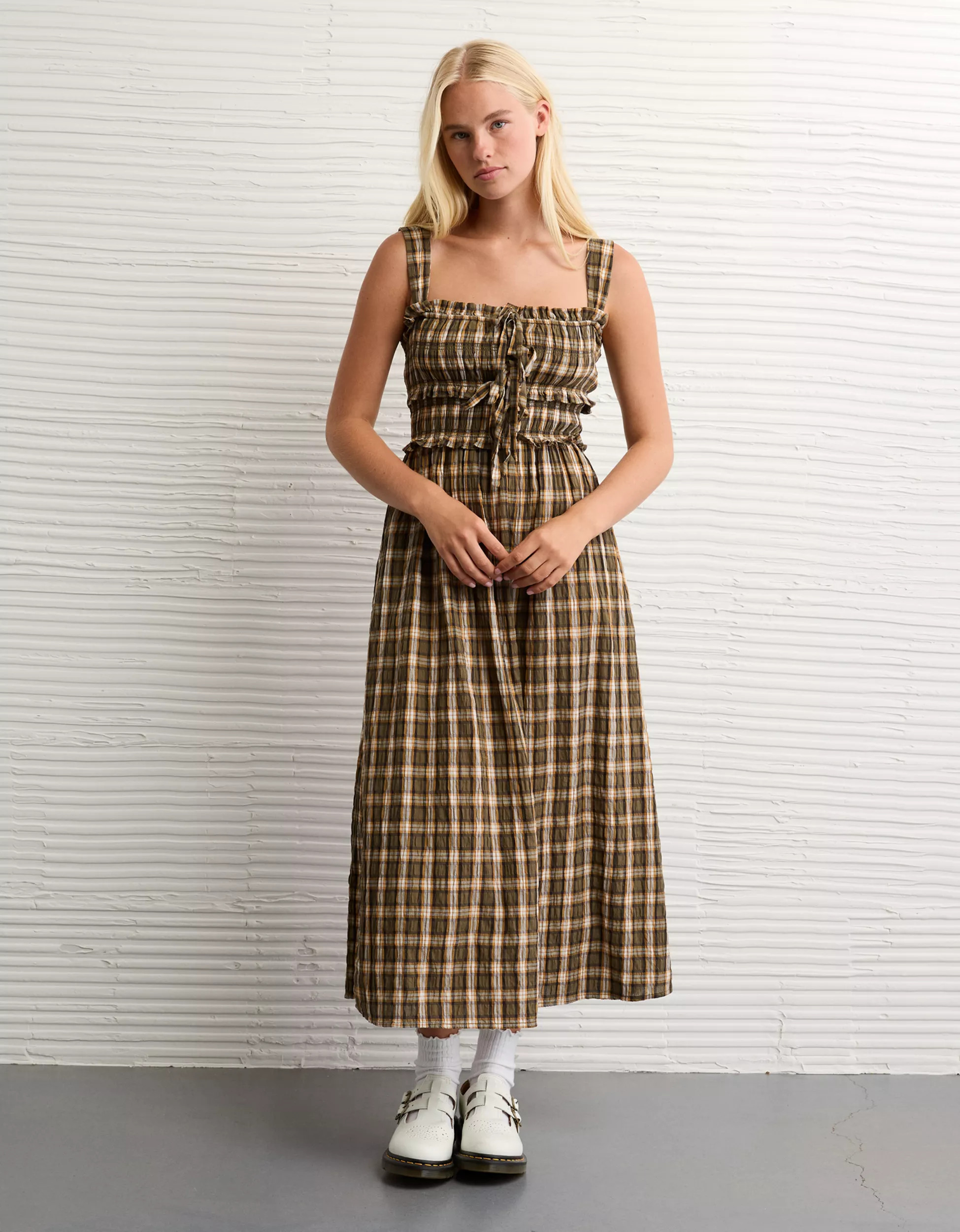 AE Sweetheart Neckline Midi Dress | American Eagle Outfitters (US & CA)