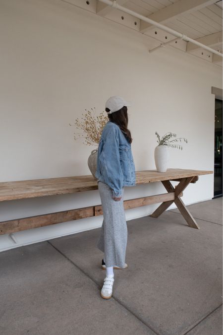 Sunday loungewear look in Jenni Kayne Marina Pullover and Culottes (TYLER15 saves) love love this cozy-luxe set as an alternative to joggers. Perfect mom uniform with sneakers, denim jacket and hat. 🫶🏼 

#LTKFind #LTKshoecrush #LTKstyletip