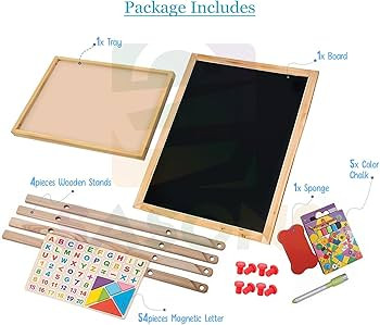 SASONS® Double Sided Kids 2 in 1 Quality Wooden Art Easel Adjustable Flip-Over Drawing Writing B... | Amazon (UK)