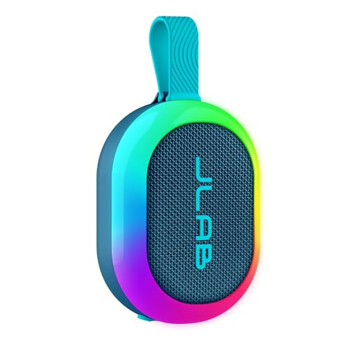JLab Pop Party Portable Bluetooth Speaker, Navy, 8+ Hours of Playtime, IP55 Waterproofing, Detachable Loop Handle, Customizable RGB LED Lighting, Lab Sync Up to 100 Speakers, Custom Sound in-App | Amazon (US)
