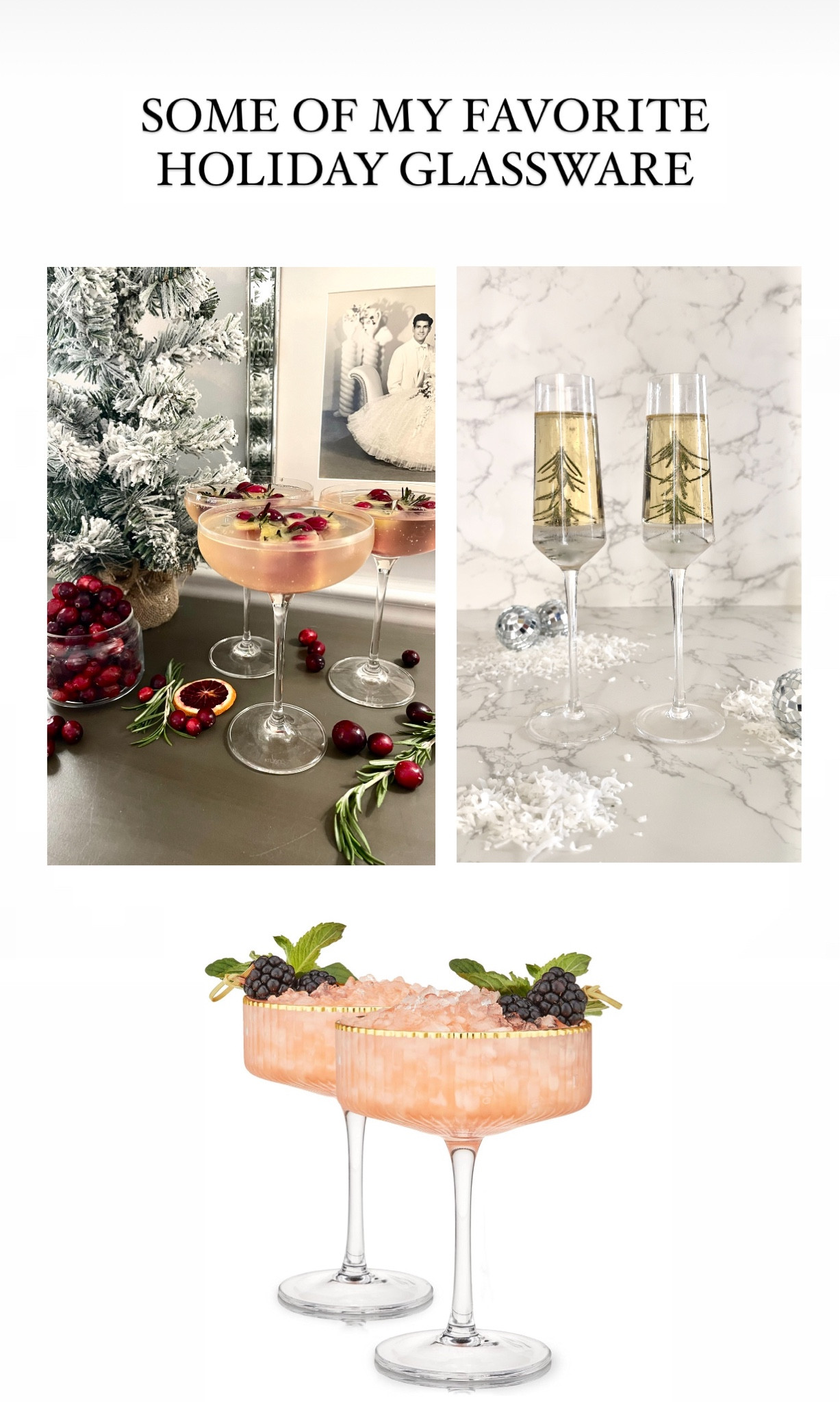 Holiday glassware favorites! 

#cocktailglasses #holidayglassware #champagneflutes #coupe

#LTKparties #LTKHoliday #LTKSeasonal