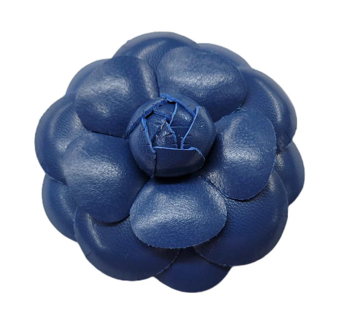 M&S Schmalberg 4" Large Blue Leather Camellia Flower Brooch Lapel Pin - Handmade in USA - Etsy Ca... | Etsy (US)