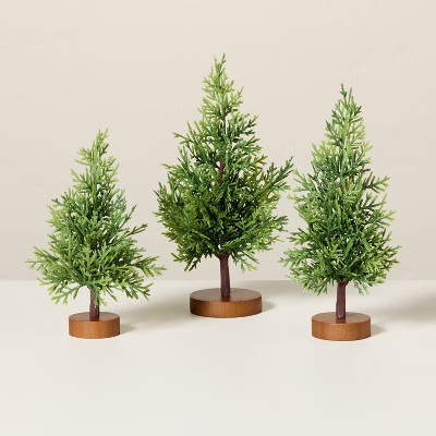 Decorative Mini Cypress Christmas Trees (Set of 3) - Hearth & Hand™ with Magnolia | Target