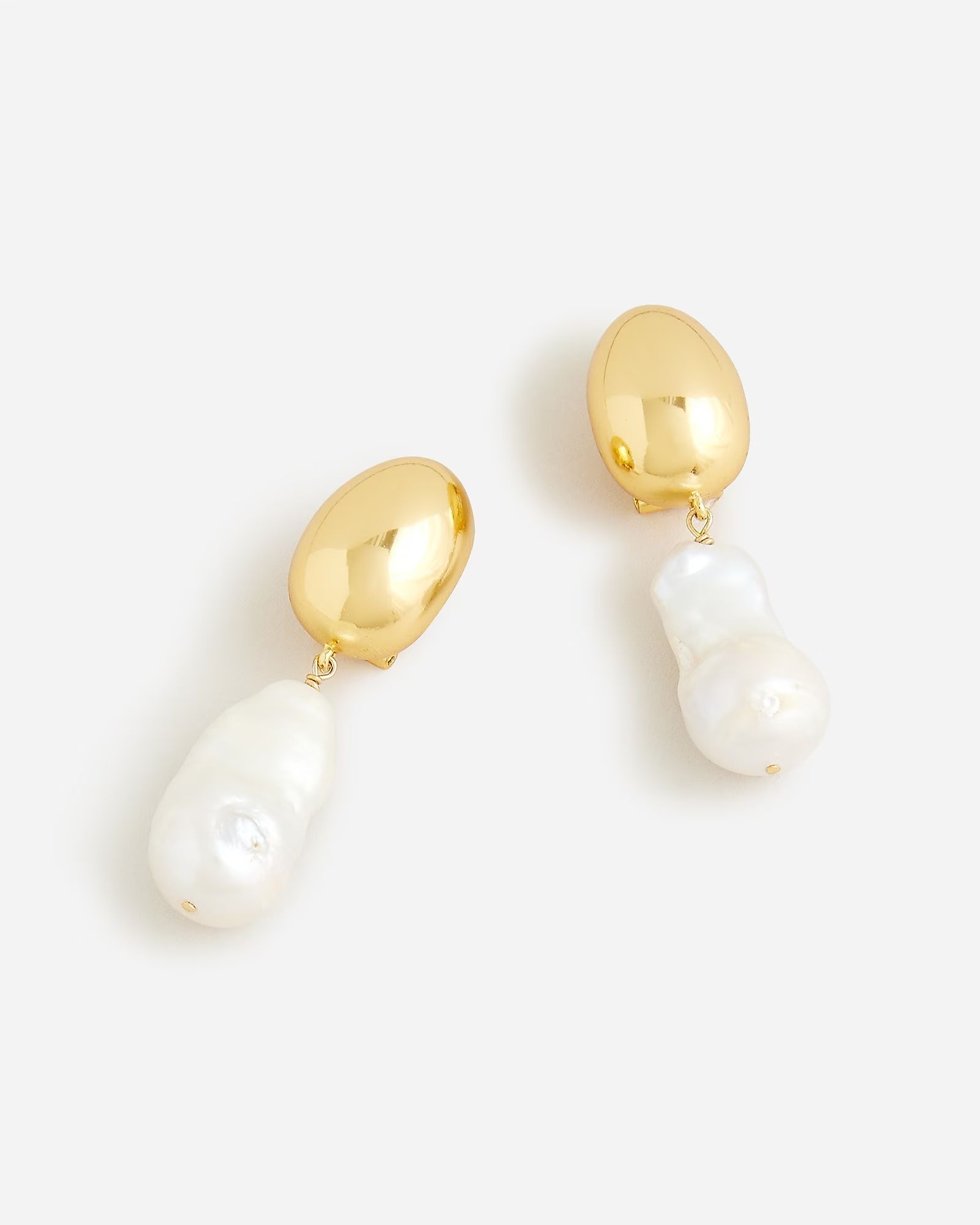 Freshwater pearl and gold earrings | J.Crew US