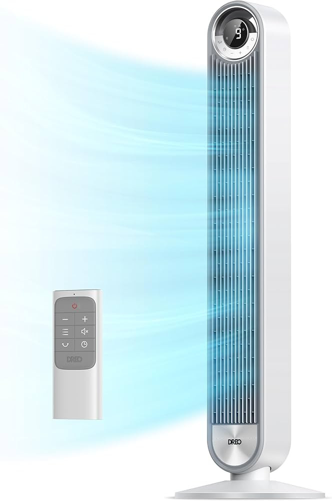 Dreo Tower Fan for Bedroom, Upgrated DC 9 Speeds Ultra-Quiet Floor Fan, 90° Oscillating Fans for... | Amazon (US)