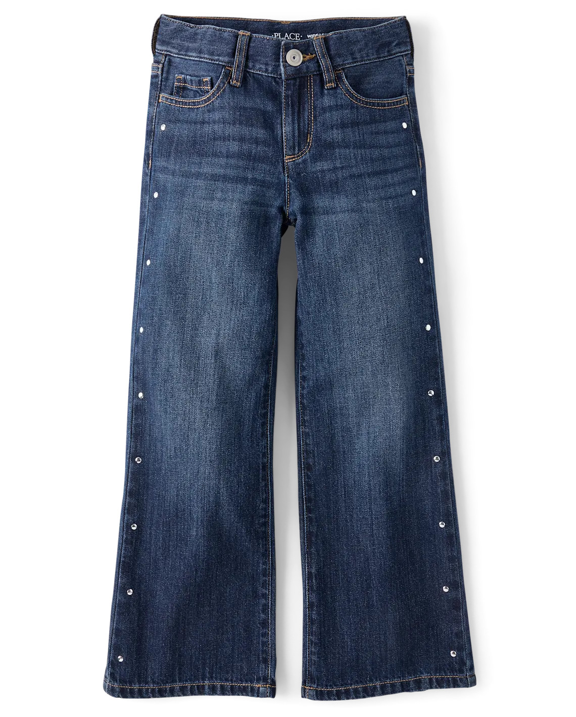 Girls Studded Wide Leg Jeans - blue | The Children's Place