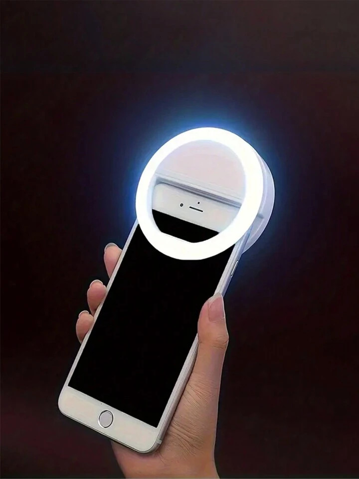 1pc White/Pink Portable Selfie Ring Light With USB Charging, Photo Shoot, Beauty, And Skin Enhanc... | SHEIN