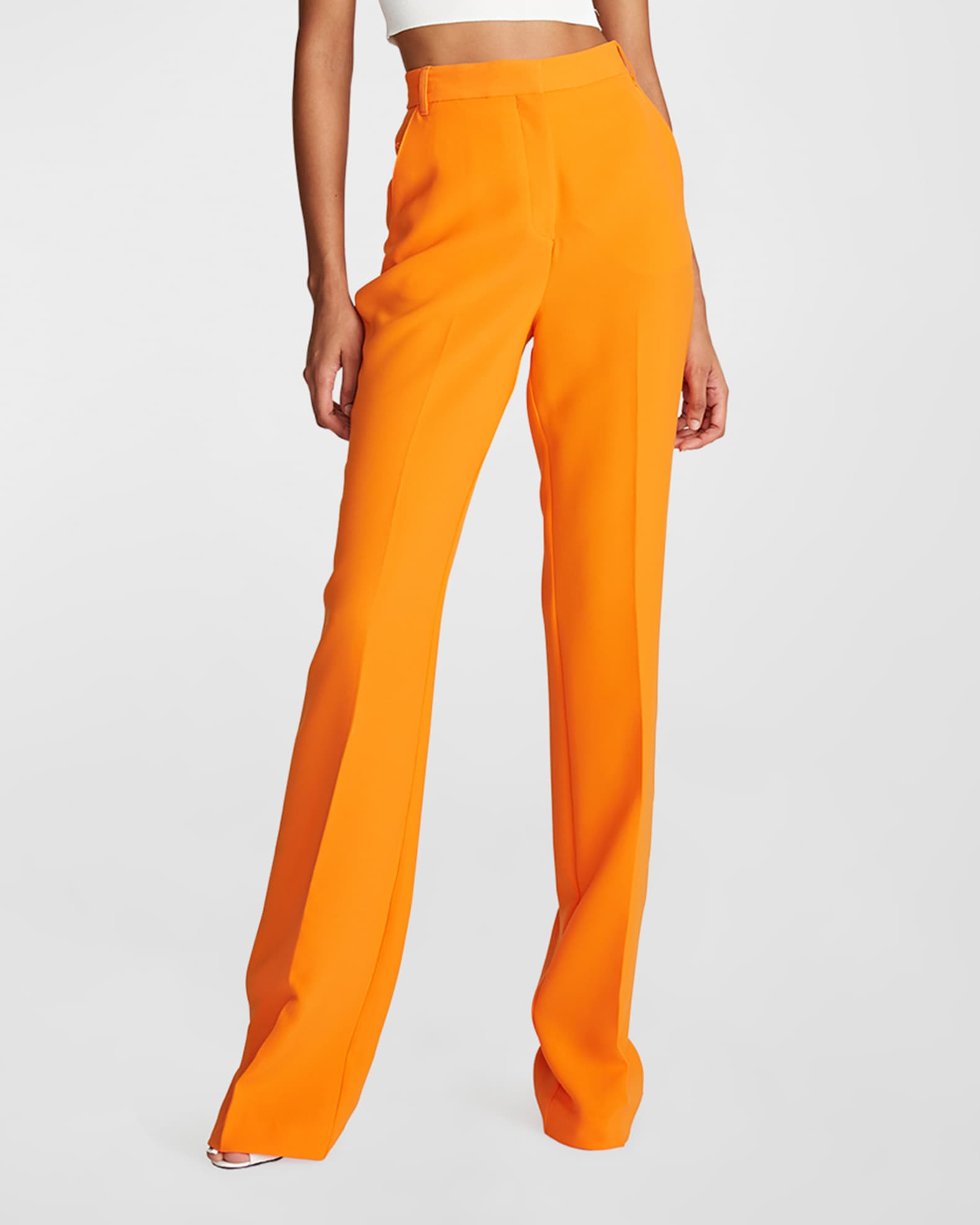 Jora High-Rise Crepe Pants | Neiman Marcus