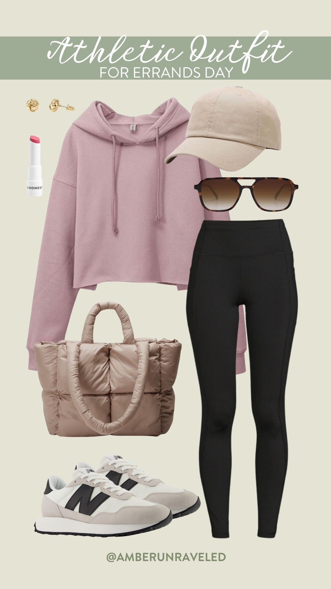 Errand Day calls for comfort and style, and this athletic look is perfect for both. A pink hoodie paired with some buttery soft leggings, New Balance sneakers, a baseball cap, cute sunglasses, and more! athleisure, errand style, everyday look, casual outfit, LTK Shoe Crush, LTK Style Tip

#LTKFindsUnder50 #LTKSeasonal #LTKU