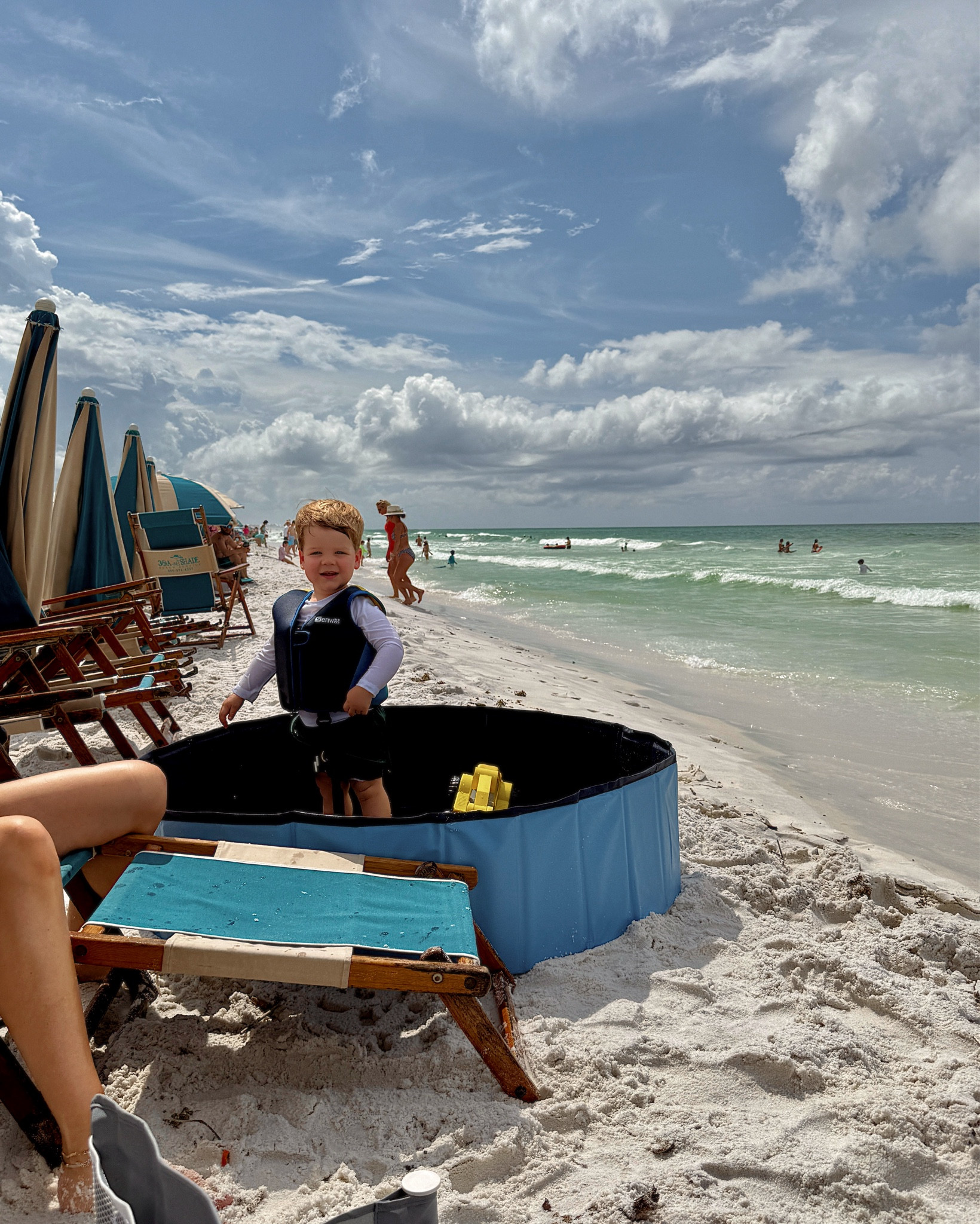 Toddler summer beach must haves! This baby dog pool was nice for keeping cool, this life vest was easy to put on and off, and beach wagon was great quality for good price 🌊☀️ she the cutest little boy swim trunks in multiple colors!

#LTKSwim #LTKTravel #LTKKids
