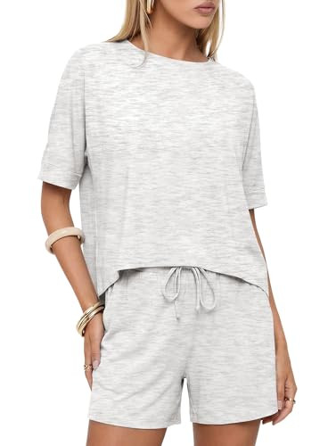 Amazon.com: Darong Womens 2 Piece Lounge Sets 2026 Summer Travel Outfits Casual Short Sleeve Over... | Amazon (US)