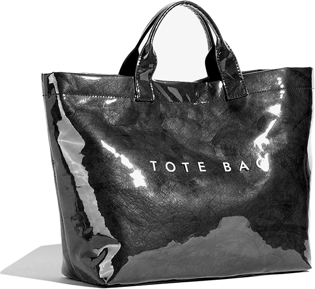 PVC Tote Bag for Women Waterproof Plastic Summer Tote Letter Print Hobo Handbag for Beach, Pool, ... | Amazon (US)