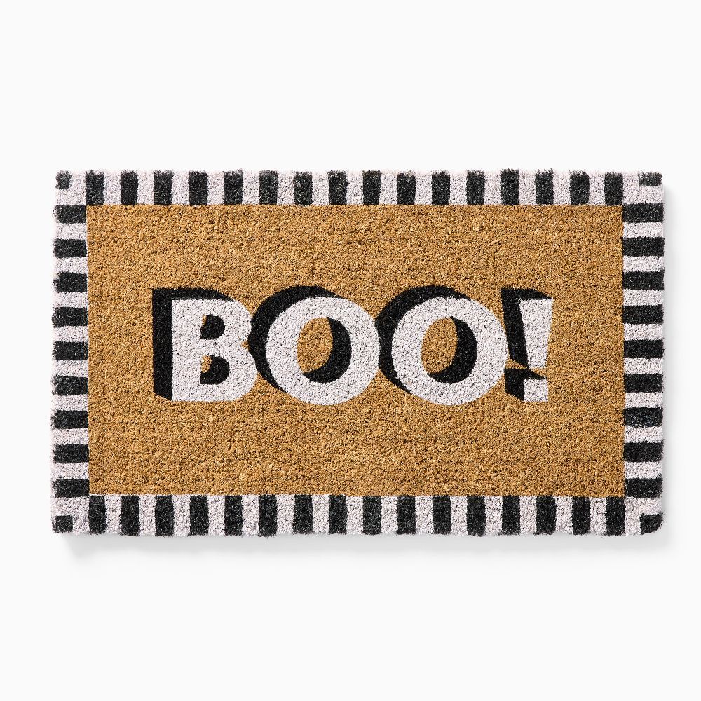 Boo Doormat, 18&amp;quot;x30&amp;quot;, Black | West Elm (US)