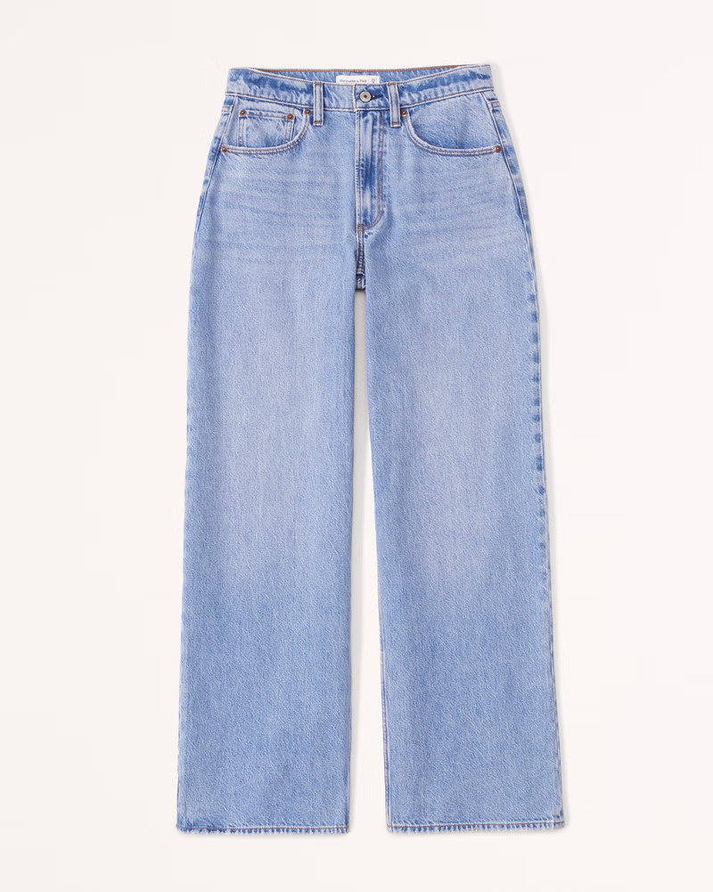 Curve Love Mid Rise Ultra Wide Leg Jean | Abercrombie & Fitch (US)