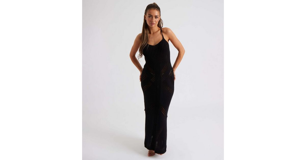 Urban Bliss Black Knit Maxi Slip Dress | New Look | New Look (UK)