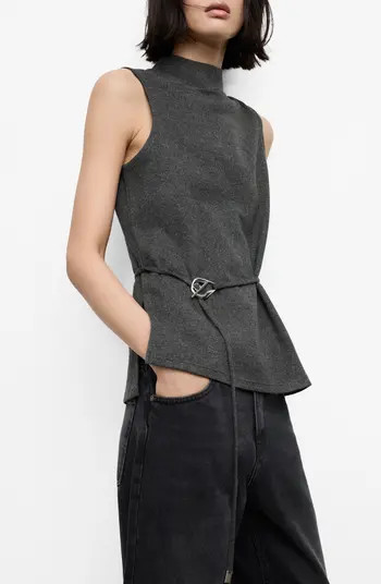 MANGO Belt Sleeveless Top | Nordstrom | Nordstrom